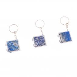 Складное зеркало брелок из афганского лазурита квадратное