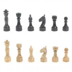 Каменные шахматы "Дебют"  доска 30х30 см мрамор ракушечник