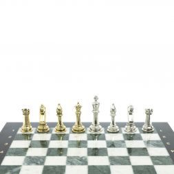 Шахматы &amp;quot;Стаунтон&amp;quot; доска 40х40 см из мрамора и змеевика