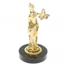 Статуэтка бронзовая &amp;quot;Фемида&amp;quot; на нефрите 7,5х7,5х14,5 см