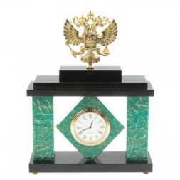 Часы &amp;quot;Герб&amp;quot; из камня амазонит