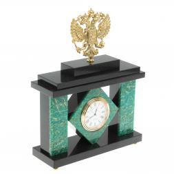 Часы &amp;quot;Герб&amp;quot; из камня амазонит