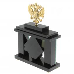 Часы &amp;quot;Герб&amp;quot; из камня амазонит