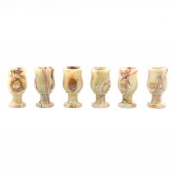 Рюмки из камня оникс набор 20 мл 6 шт 3,8х7 см в коробке (1,5х3)