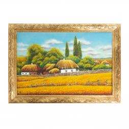 Картина &amp;quot;Домик в деревне&amp;quot; багет 46х66 см, каменная крошка