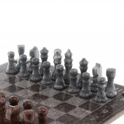 Шахматы с гравировкой &amp;quot;Турнирные&amp;quot; доска 36х36 змеевик, мрамор, лемезит