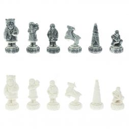 Шахматы "Северные народы" доска 40х40 см шабровский змеевик мрамор