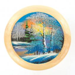 Тарелка декоративная &amp;quot;Зима&amp;quot; 20 см каменная крошка