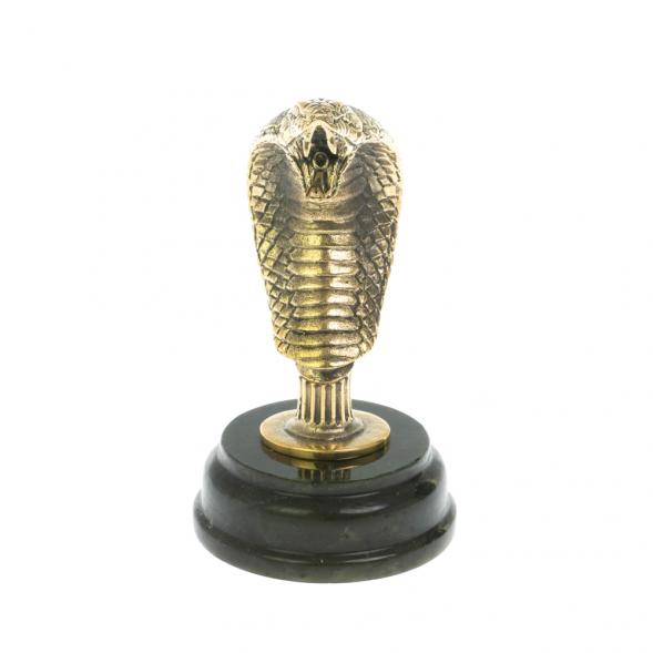 Статуэтка «Кобра» бронза на подставке из нефрита 128627