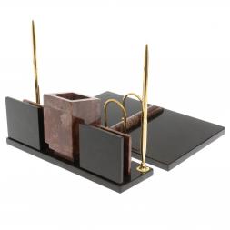 Письменный набор "Менеджер" из лемезита с гербом РФ