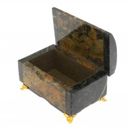 Шкатулка &amp;quot;Сундук&amp;quot; из лиственита и змеевика