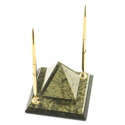 Визитница "Пирамида" из змеевика 12,5х12,5х10 см