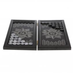 Нарды с гравировкой &amp;quot;Отечественная война&amp;quot; из камня гранит