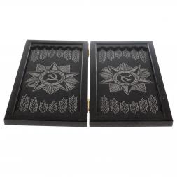 Нарды с гравировкой &amp;quot;Отечественная война&amp;quot; из камня гранит