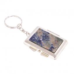 Складное зеркало брелок из содалита прямоугольное