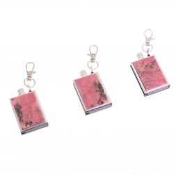 Брелок огниво &amp;quot;Вечная спичка&amp;quot; с накладкой из камня родонит 2,8х1,3х5 см