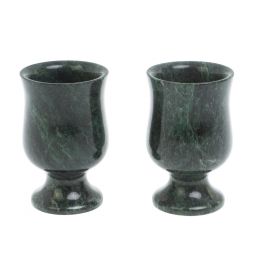 Набор рюмок 2 шт из шабровского змеевика 60 мл / 5х5х8 см