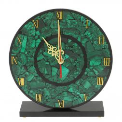 Настольные часы &amp;quot;Мозайка&amp;quot; из малахита 23,5х7х23,5 см