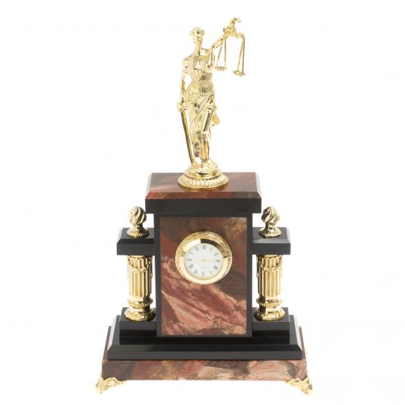 Часы из бронзы &amp;quot;Фемида&amp;quot; камень яшма 113149