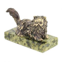 Статуэтка &amp;quot;Кошка лежащая&amp;quot; бронза змеевик