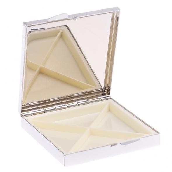 Таблетница на 4 отделения камень мусковит цвет серебро 125939