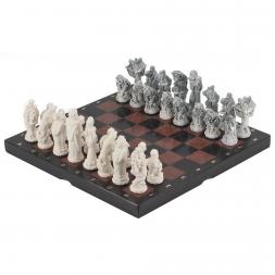 Шахматы сувенирные "Русские сказки" камень лемезит 40х40 см