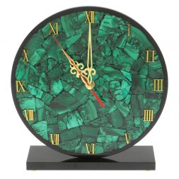 Настольные часы из малахита &amp;quot;Мозайка&amp;quot; 23,5х7х23,5 см