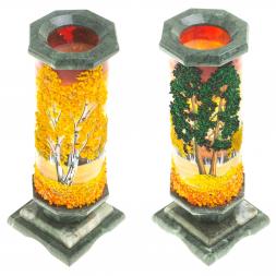 Ваза из камня &amp;quot;Осенний пейзаж&amp;quot; 8,5х8,5х22 см