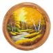 Панно каменное на тарелке из дерева &amp;quot;Осенний пейзаж&amp;quot; 40 см 111129
