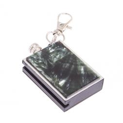 Брелок огниво "Вечная спичка" с накладкой из камня серафинит 2,8х1,3х5 см
