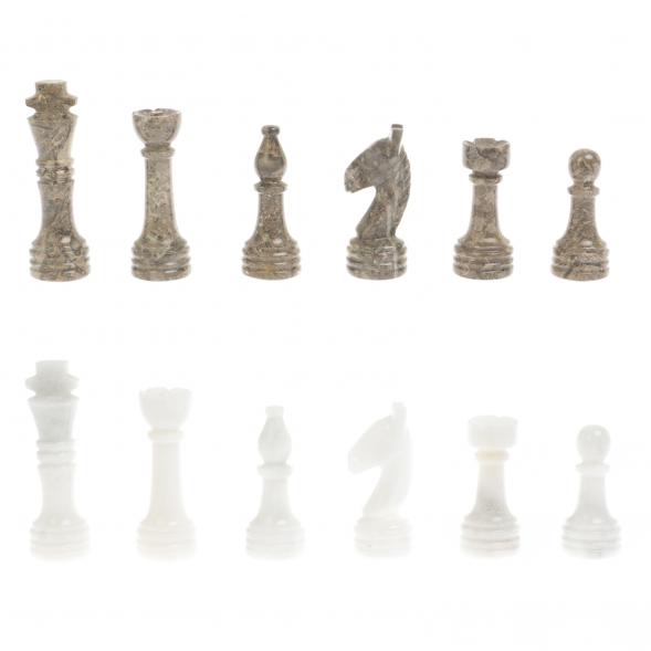 Шахматы &amp;quot;Дебют&amp;quot; доска 38х38 см из белого мрамора и ракушечника 127067