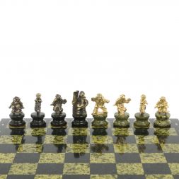 Шахматы &amp;quot;Спортивные&amp;quot; из бронзы и змеевика