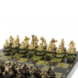 Шахматы &amp;quot;Спортивные&amp;quot; из бронзы и змеевика