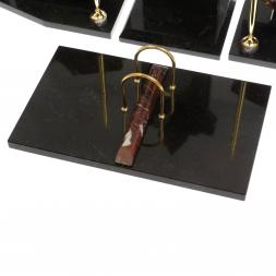 Настольный набор с гербом и флагом России камень креноид змеевик