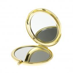 Зеркальце с кнопкой карманное камень змеевик цвет золото