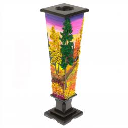 Ваза &amp;quot;Осень. Закат&amp;quot; из черного змеевика 12х12х34 см