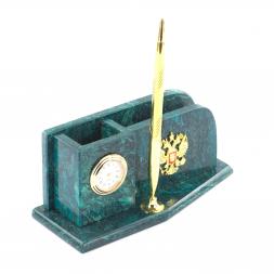 Настольный мини-набор из змеевика "Герб"