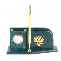 Настольный мини-набор из змеевика "Герб"