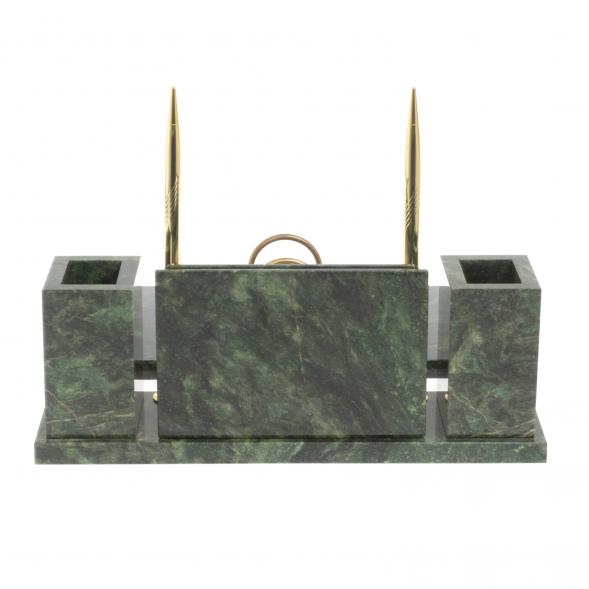 Настольный набор &amp;quot;Советник&amp;quot; с гербом РФ шабровский змеевик 127068