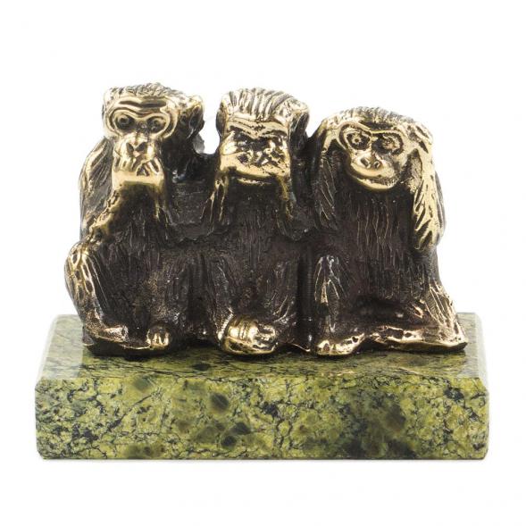 Обезьянки &amp;quot;Мудрые&amp;quot; змеевик 120024