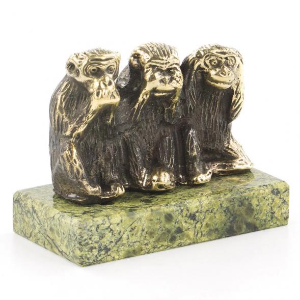 Обезьянки &amp;quot;Мудрые&amp;quot; змеевик 120024