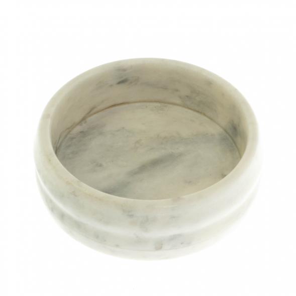 Пепельница круглая из белого мрамора 10х10х3,5 см 129152