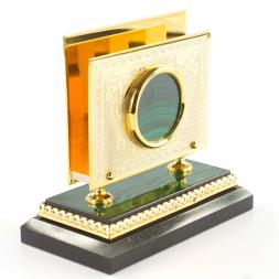 Настольная визитница из малахита