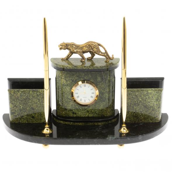 Письменный прибор &amp;quot;Гепард&amp;quot; из змеевика 129579