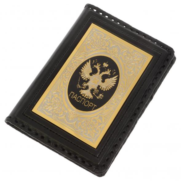 Кожаная обложка для паспорта &amp;quot;Герб России&amp;quot; Златоуст 129778