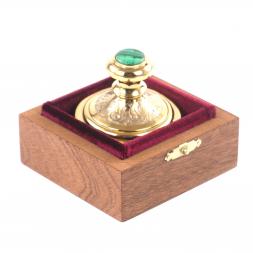 Оснастка для печати "Герб России" камень малахит Златоуст