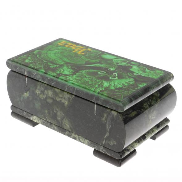 Шкатулка с иллюстрацией малахит &amp;quot;Урал&amp;quot; из змеевика 18х10х8,5 см 129851