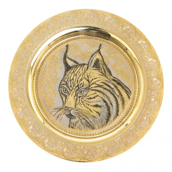 Тарелка с гравюрой &amp;quot;Рысь&amp;quot; 22,5 см Златоуст 123292