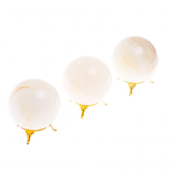 Шар из белого оникса 7 см (3) 124653