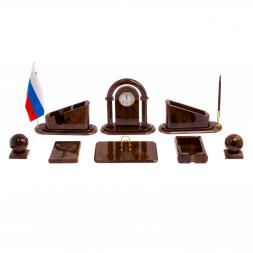 Настольный набор &amp;quot;Гренада&amp;quot; коричневый обсидиан